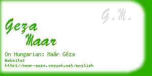 geza maar business card